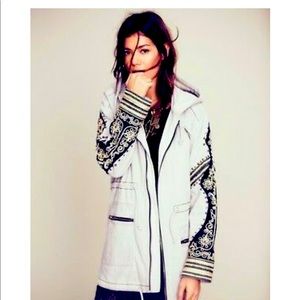 Free People Embellished Parka - Ivory size S